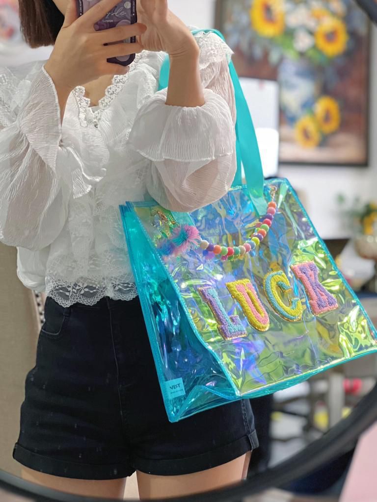 Shine On With Cool: Holographic Tote Bag for Moms (12.5")