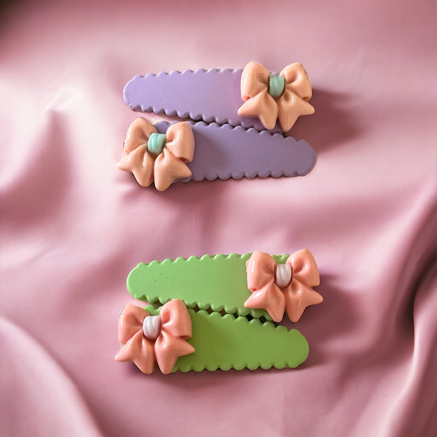 Petite Delight: Hair Clips with Tiny Bow available in many color options