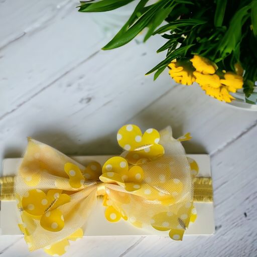 Sunshine and Smiles: Polka Dot Bow Hair Band