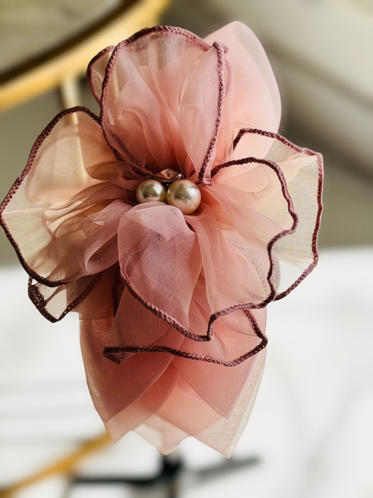 Blooming Elegance: Floral Headband with Pearls (Available in various colors)