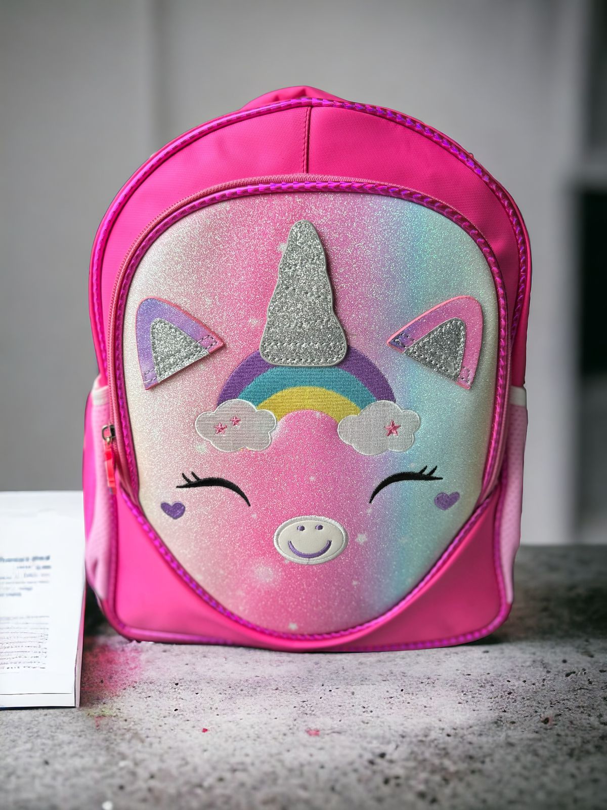 Dazzle and Organize with the Pink Sparkly Unicorn Backpack! (14'')