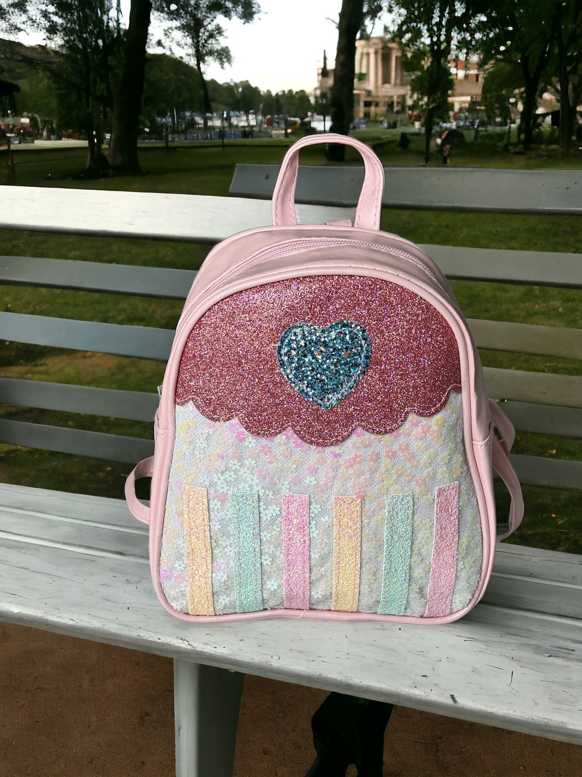 Small Fun and Functional: Heart-Embellished Backpack (9")