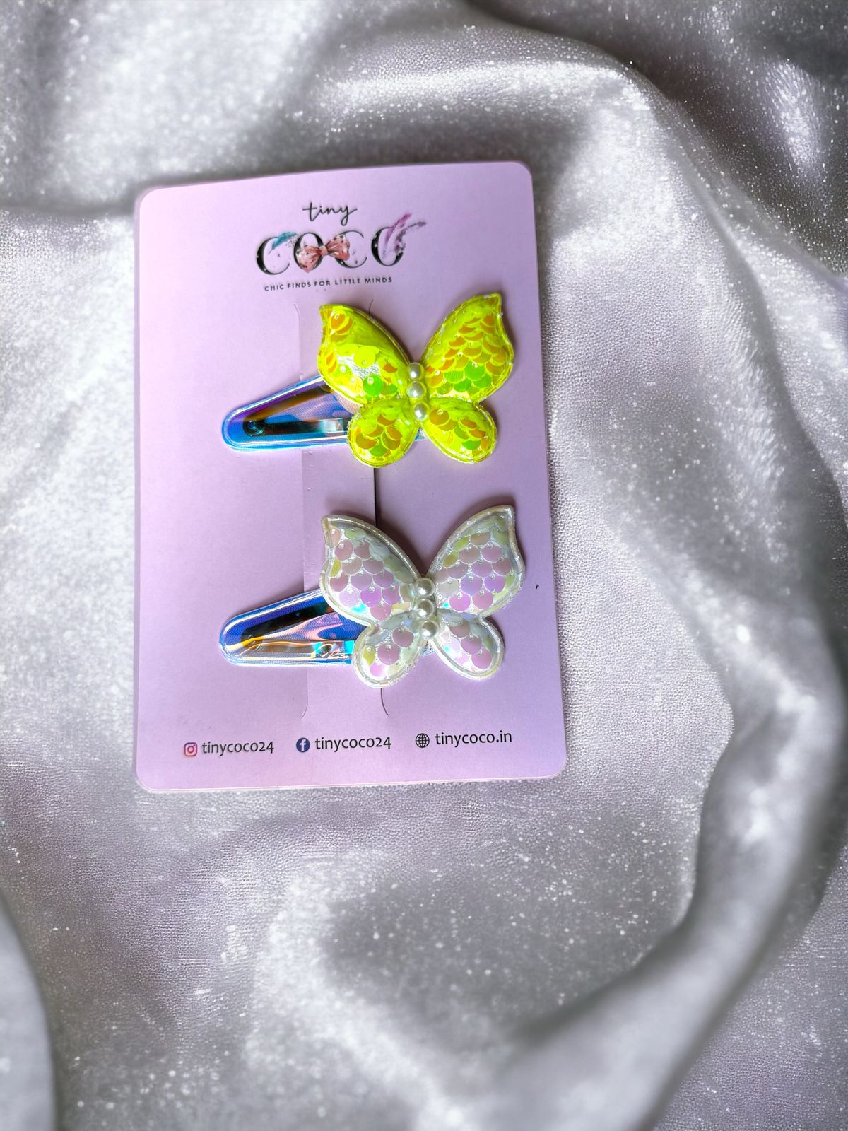 Flutter into Fun with Our Glittery Butterfly Hair Clips In Pairs!