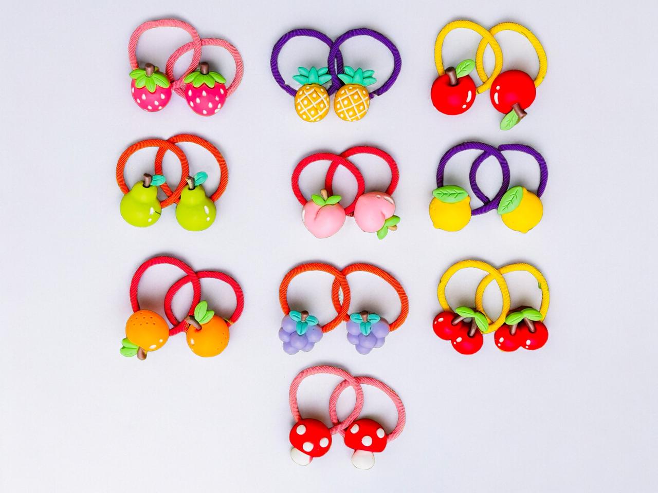 Double the Fun with Our Fruit Hair Tie Pairs!