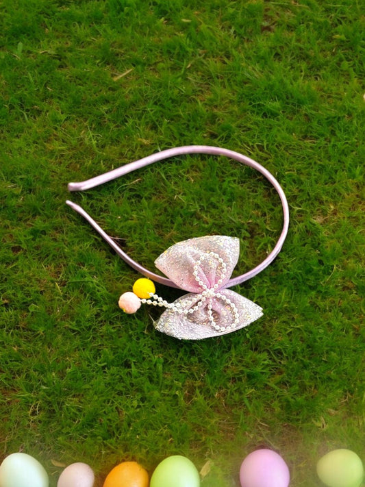 Sprinkle Some Magic with Our Soft Net Bow Hairband with Tassels (Available in various colors)!)!