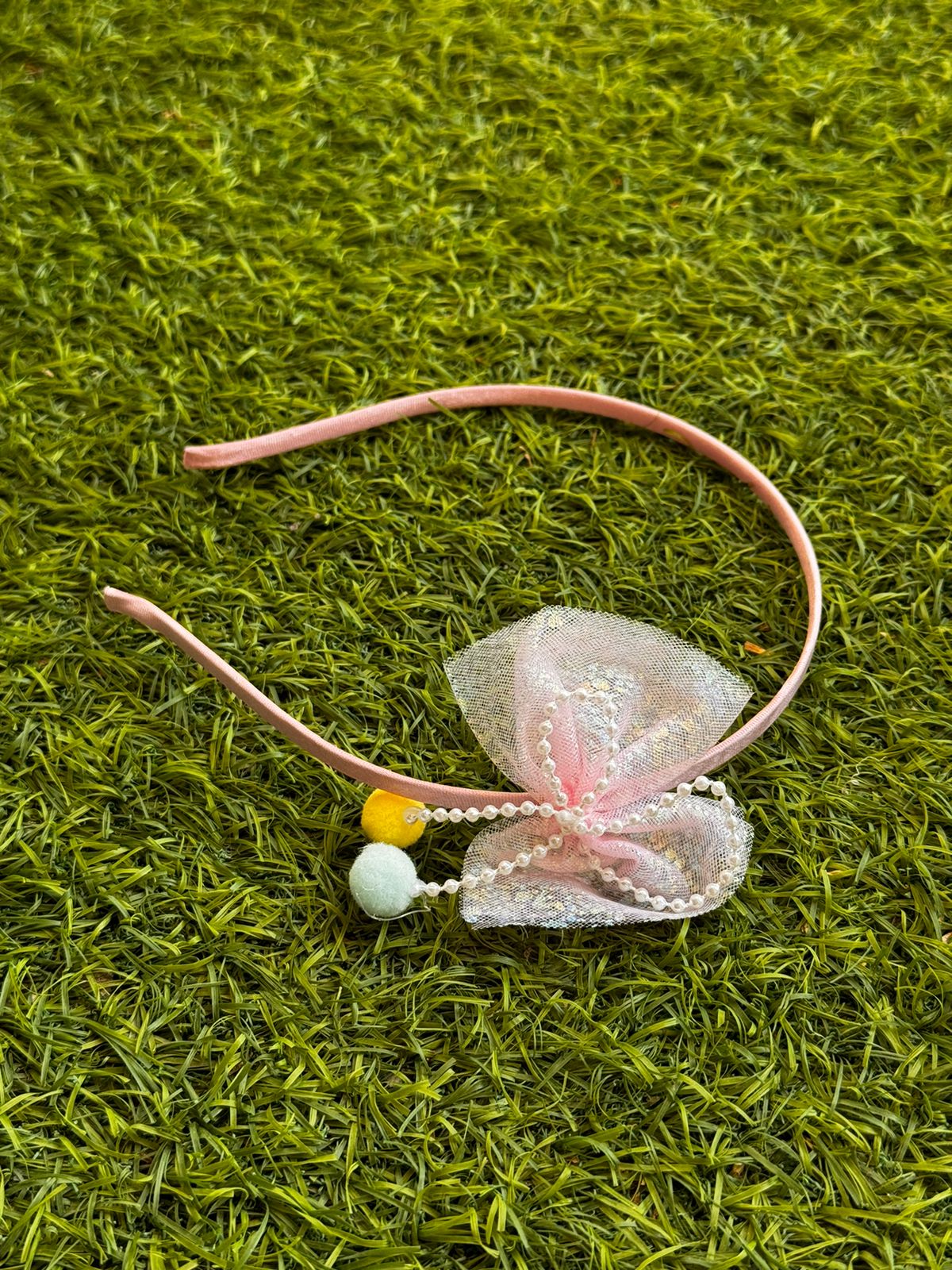 Sprinkle Some Magic with Our Soft Net Bow Hairband with Tassels (Available in various colors)!)!