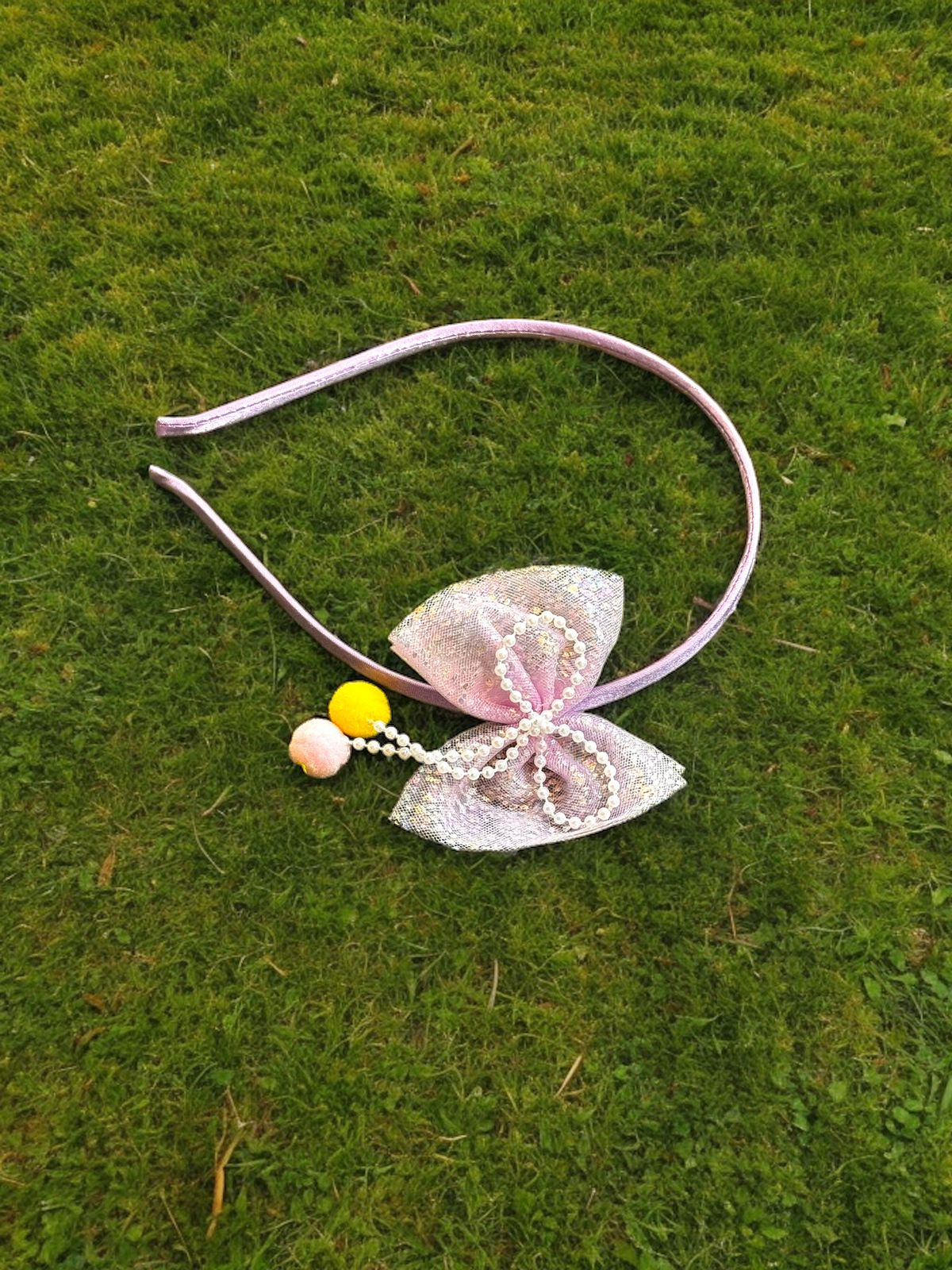 Sprinkle Some Magic with Our Soft Net Bow Hairband with Tassels (Available in various colors)!)!