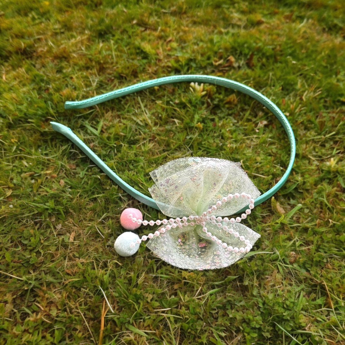 Sprinkle Some Magic with Our Soft Net Bow Hairband with Tassels (Available in various colors)!)!