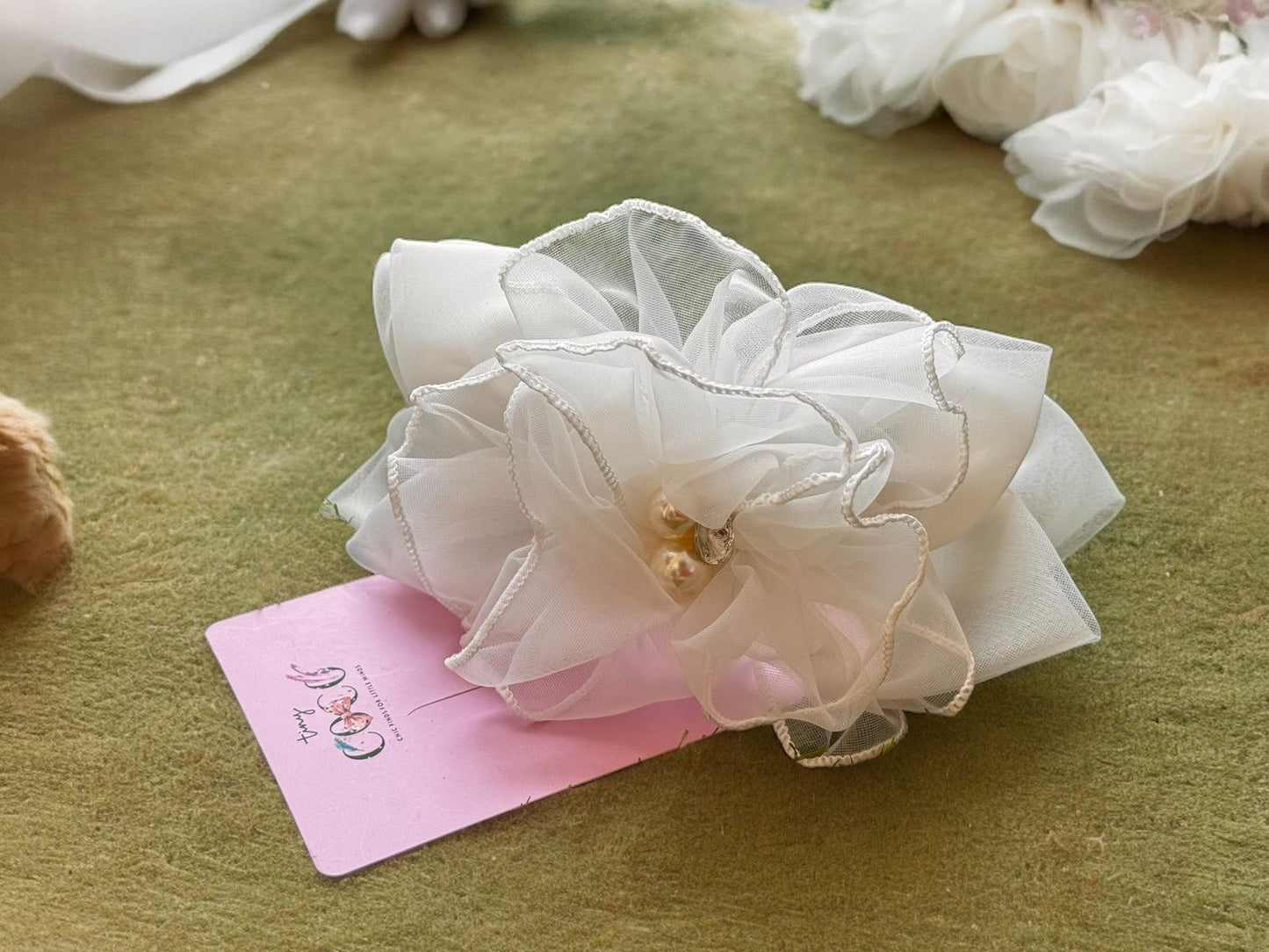 Blooming Elegance: Floral Headband with Pearls (Available in various colors)