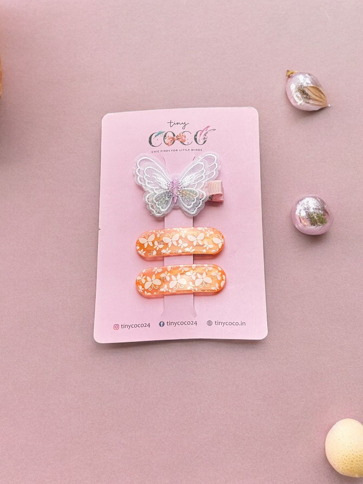 Tiny Coco Fun Hair Trio: Alligator Clip and Tic Tac Set