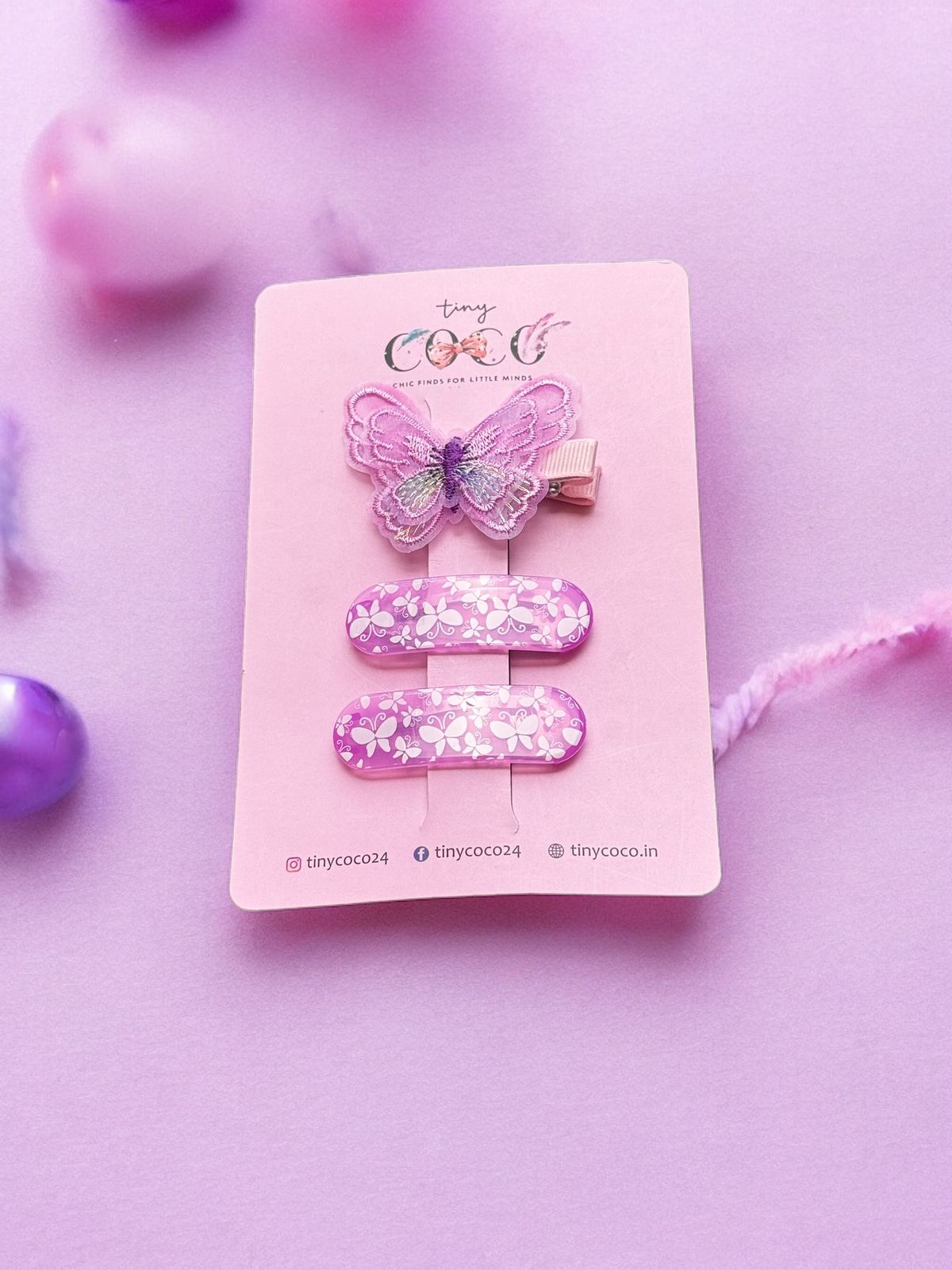 Tiny Coco Fun Hair Trio: Alligator Clip and Tic Tac Set