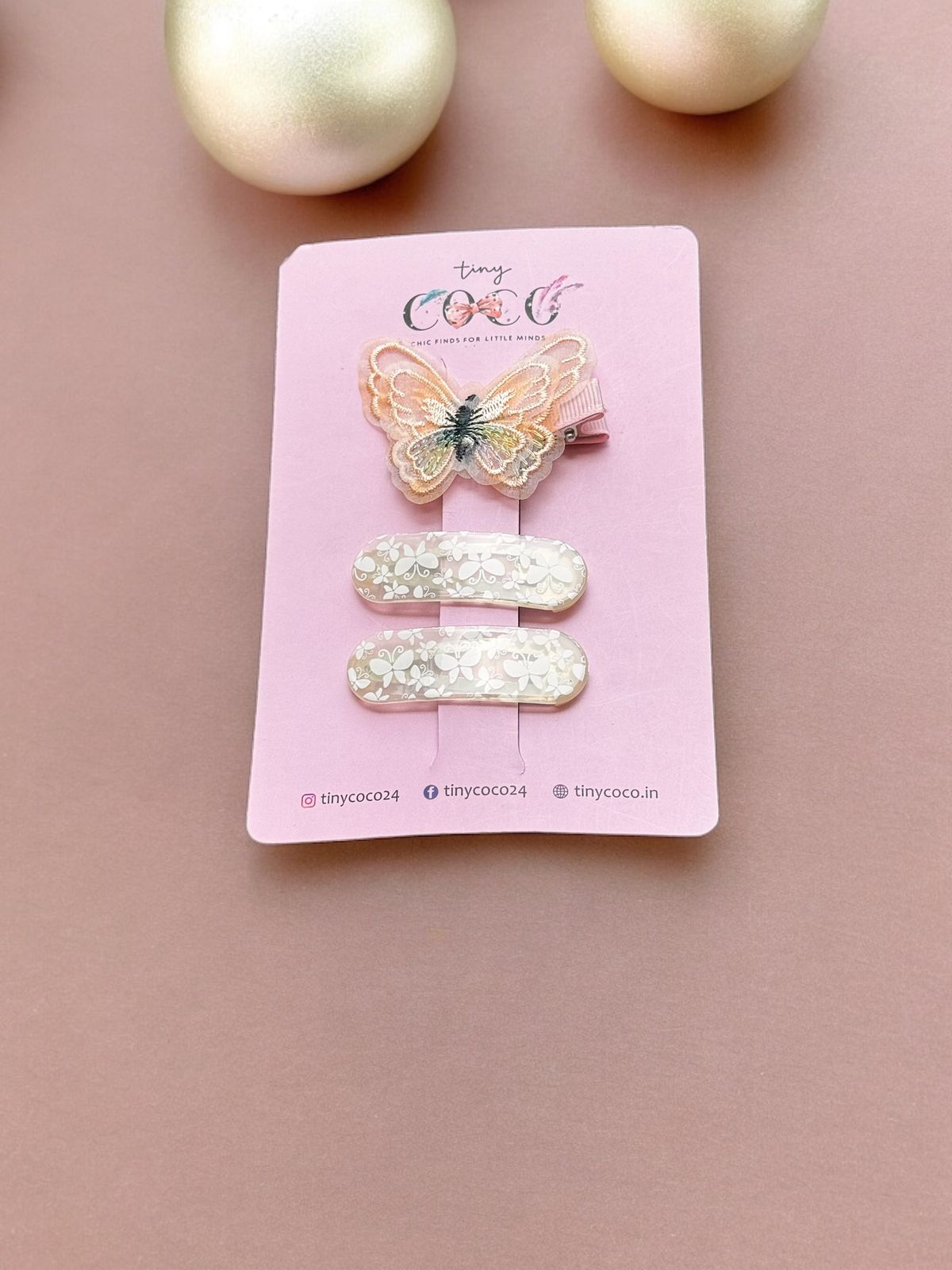 Tiny Coco Fun Hair Trio: Alligator Clip and Tic Tac Set