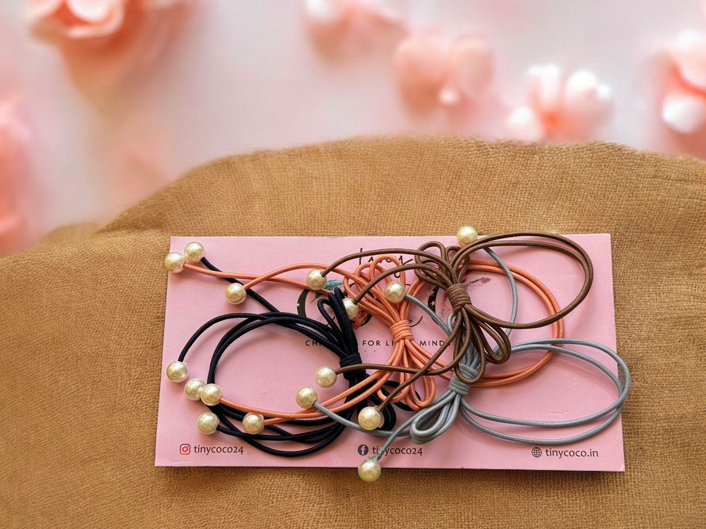 Pretty in Pearls: Colorful Hair Ties with Delicate Pearl Accents (For Kids)