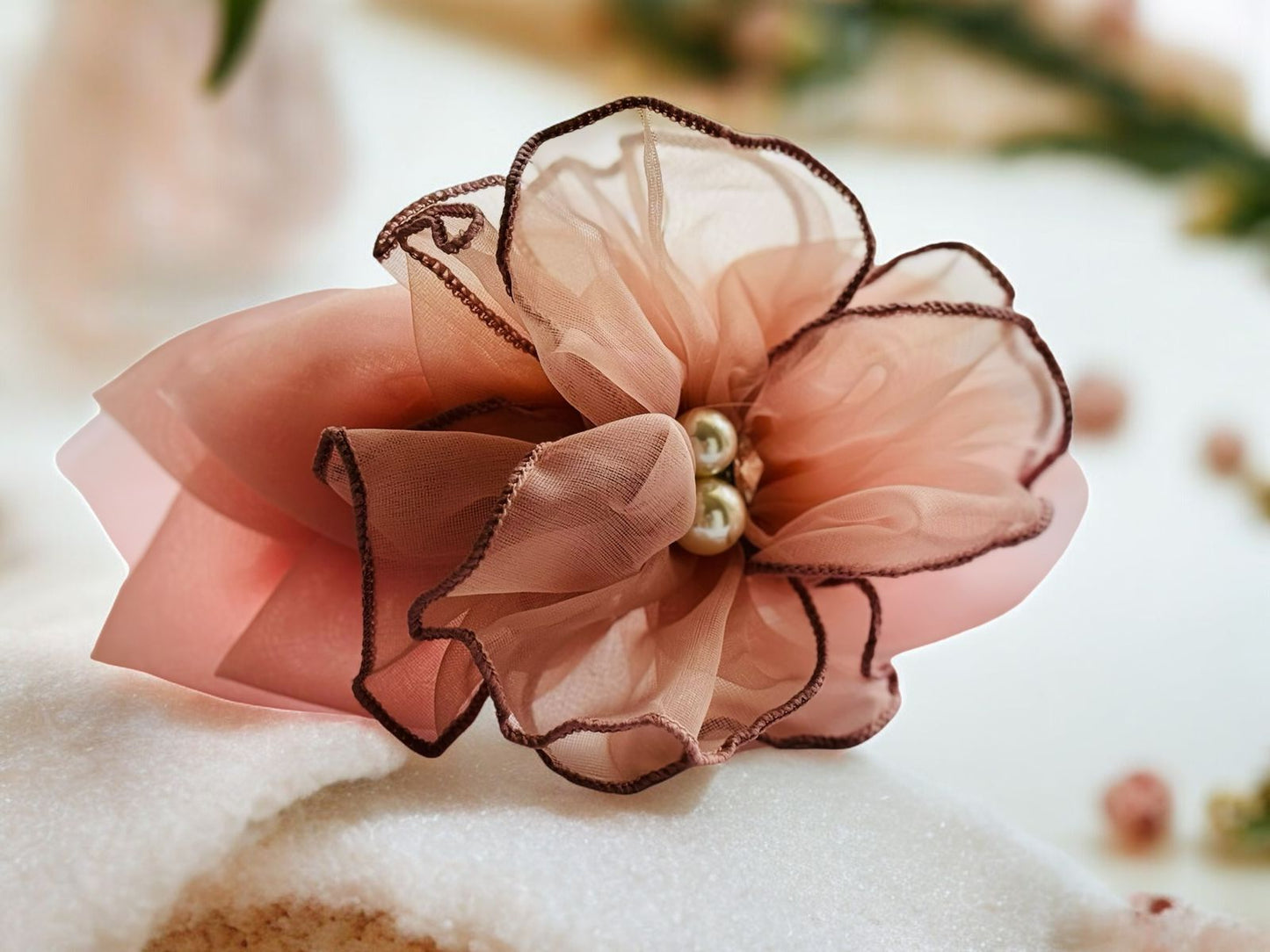 Blooming Elegance: Floral Headband with Pearls (Available in various colors)