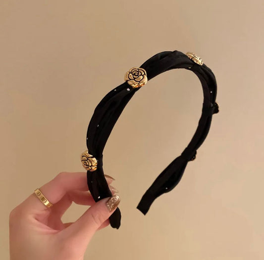 Timeless Elegance Meets Whimsy: Golden Rose Headband for Girls of All Ages