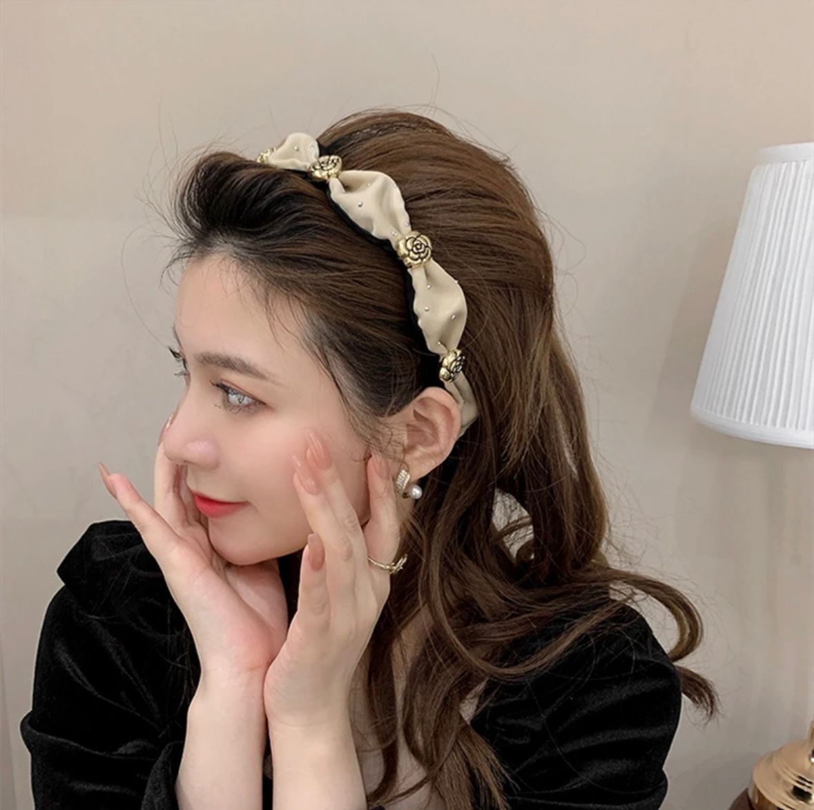 Timeless Elegance Meets Whimsy: Golden Rose Headband for Girls of All Ages