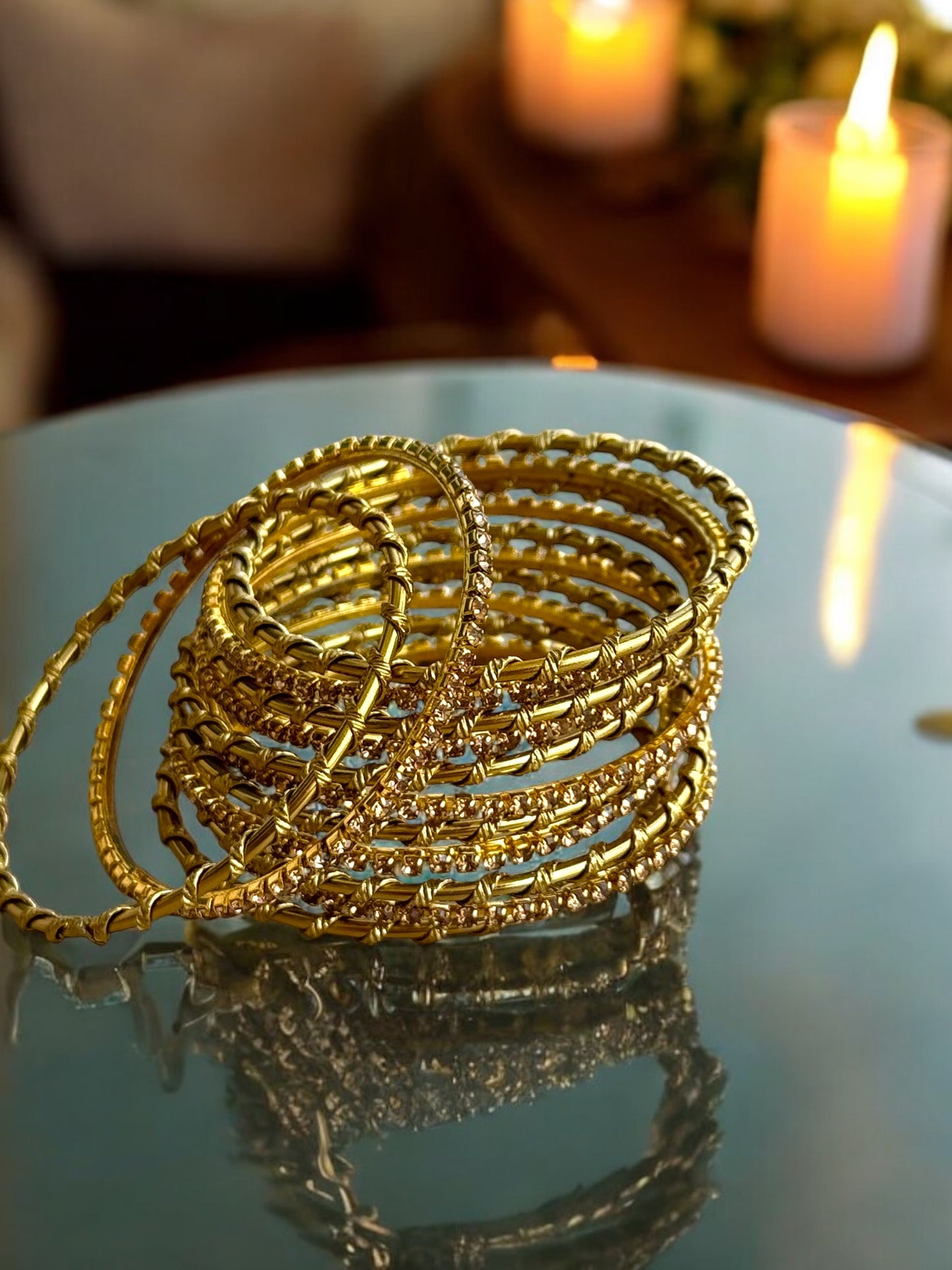 Gold Glam Bangles