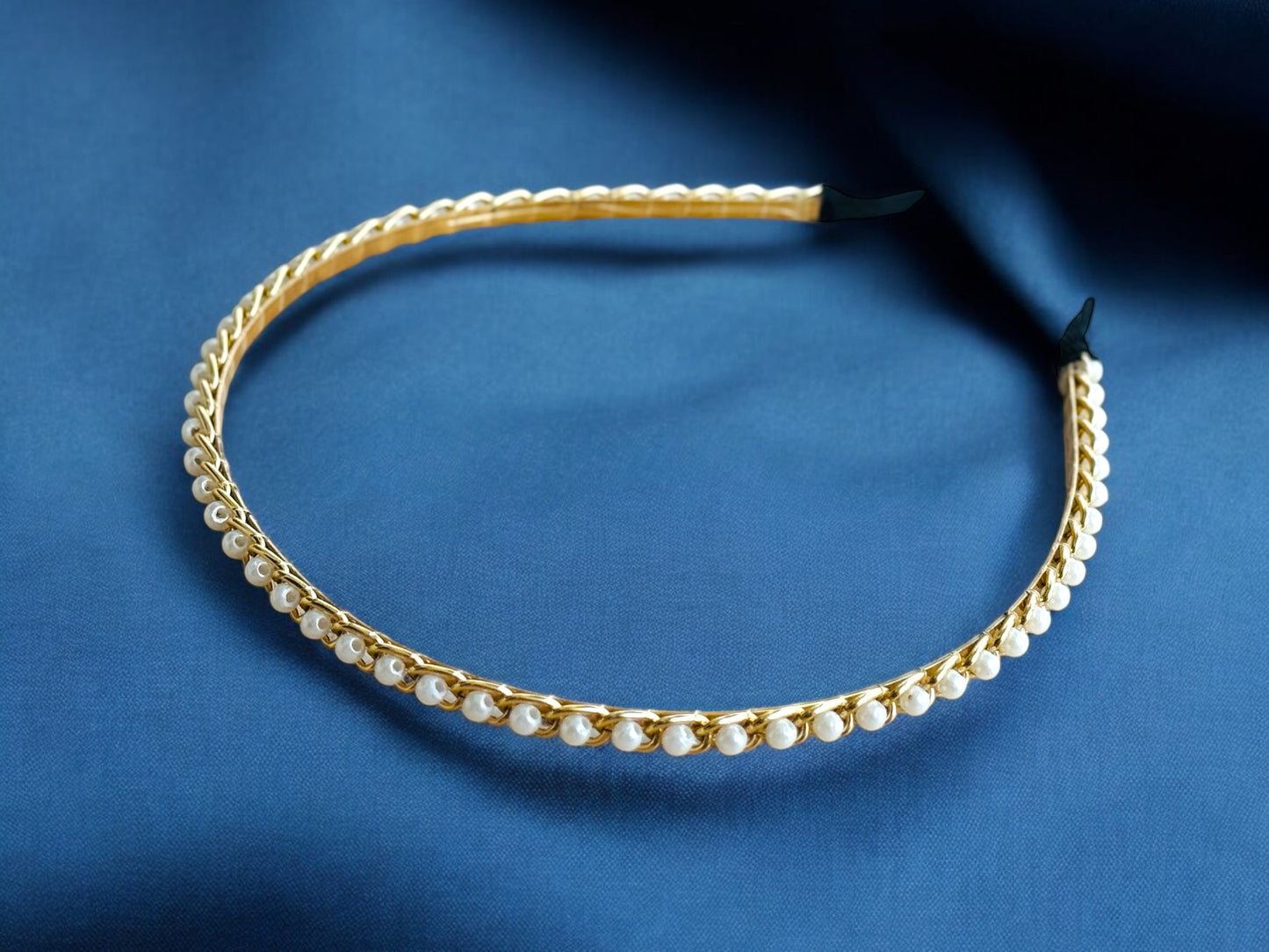 White Studded Gold Hairband