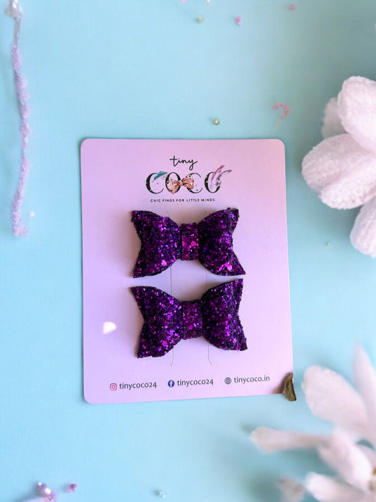 Mystic Purple Bow Clips