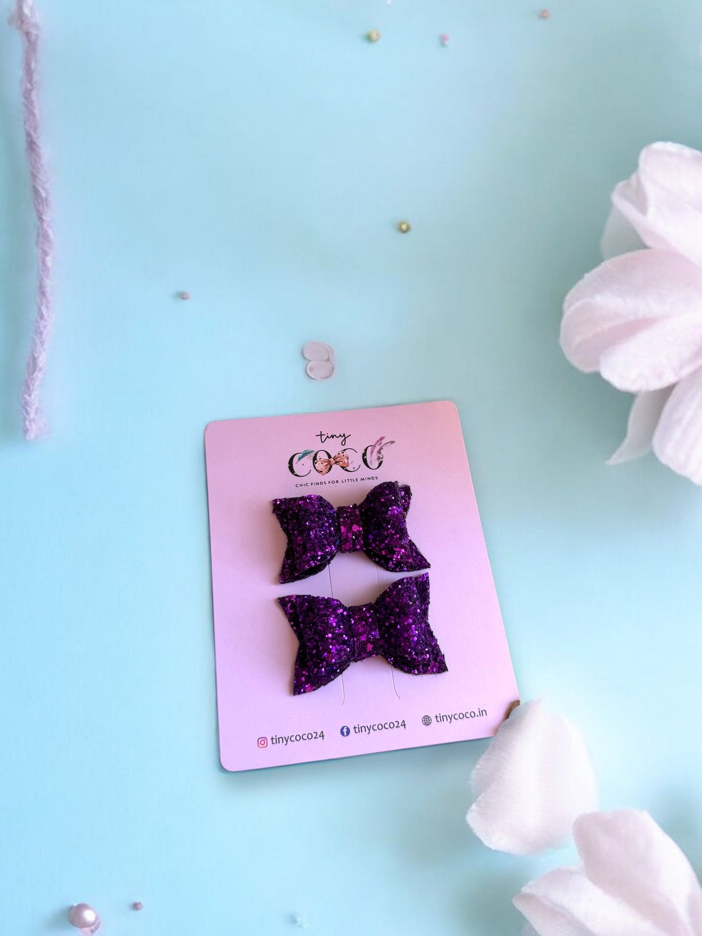 Mystic Purple Bow Clips