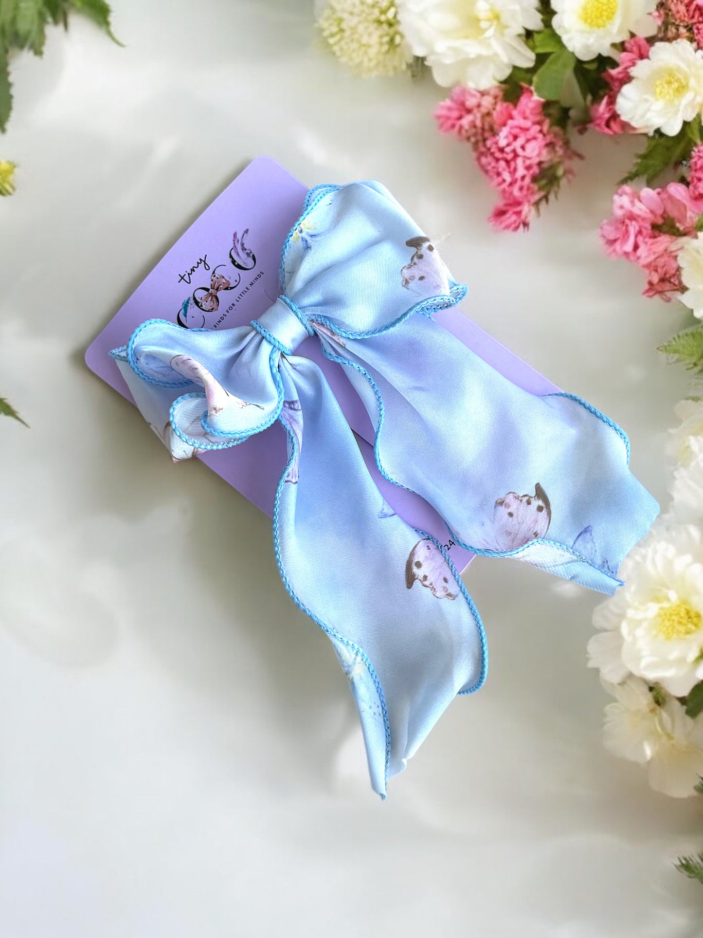 Flutterby Satin Bow Clip (Available in pastel colors)