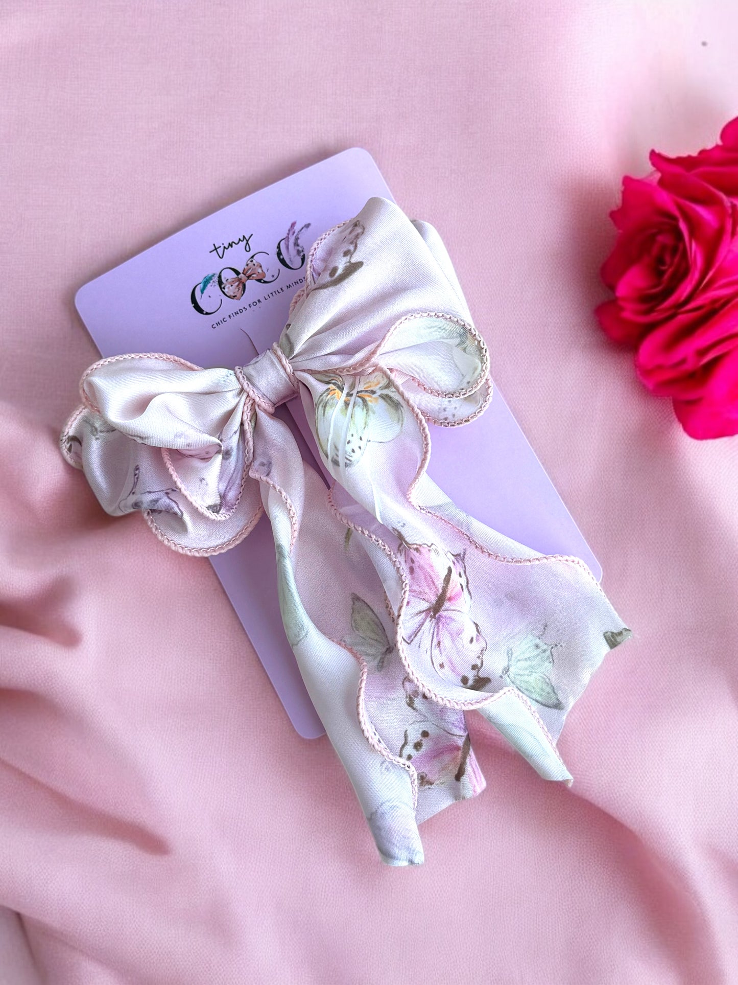 Flutterby Satin Bow Clip (Available in pastel colors)