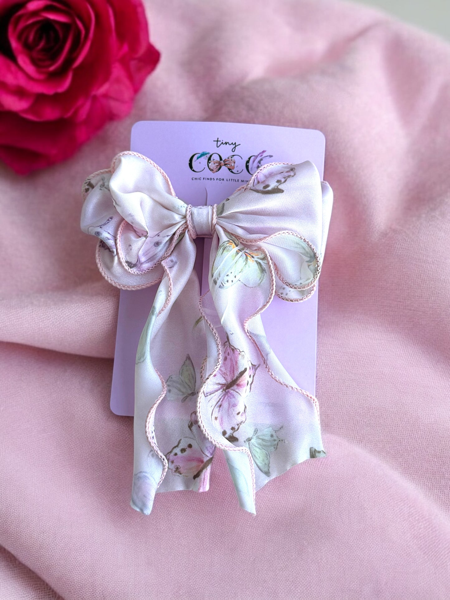 Flutterby Satin Bow Clip (Available in pastel colors)