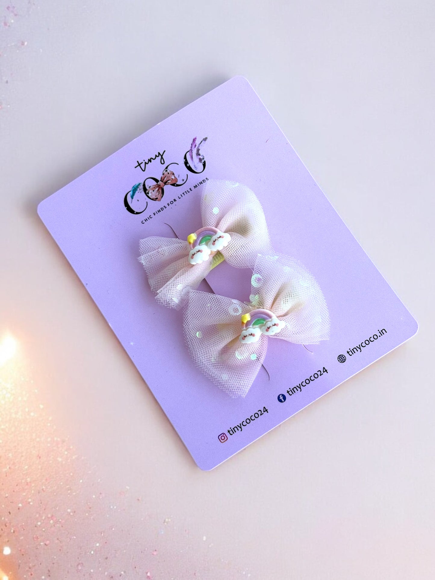 Soft Tulle Glitter Bow Clips for Kids