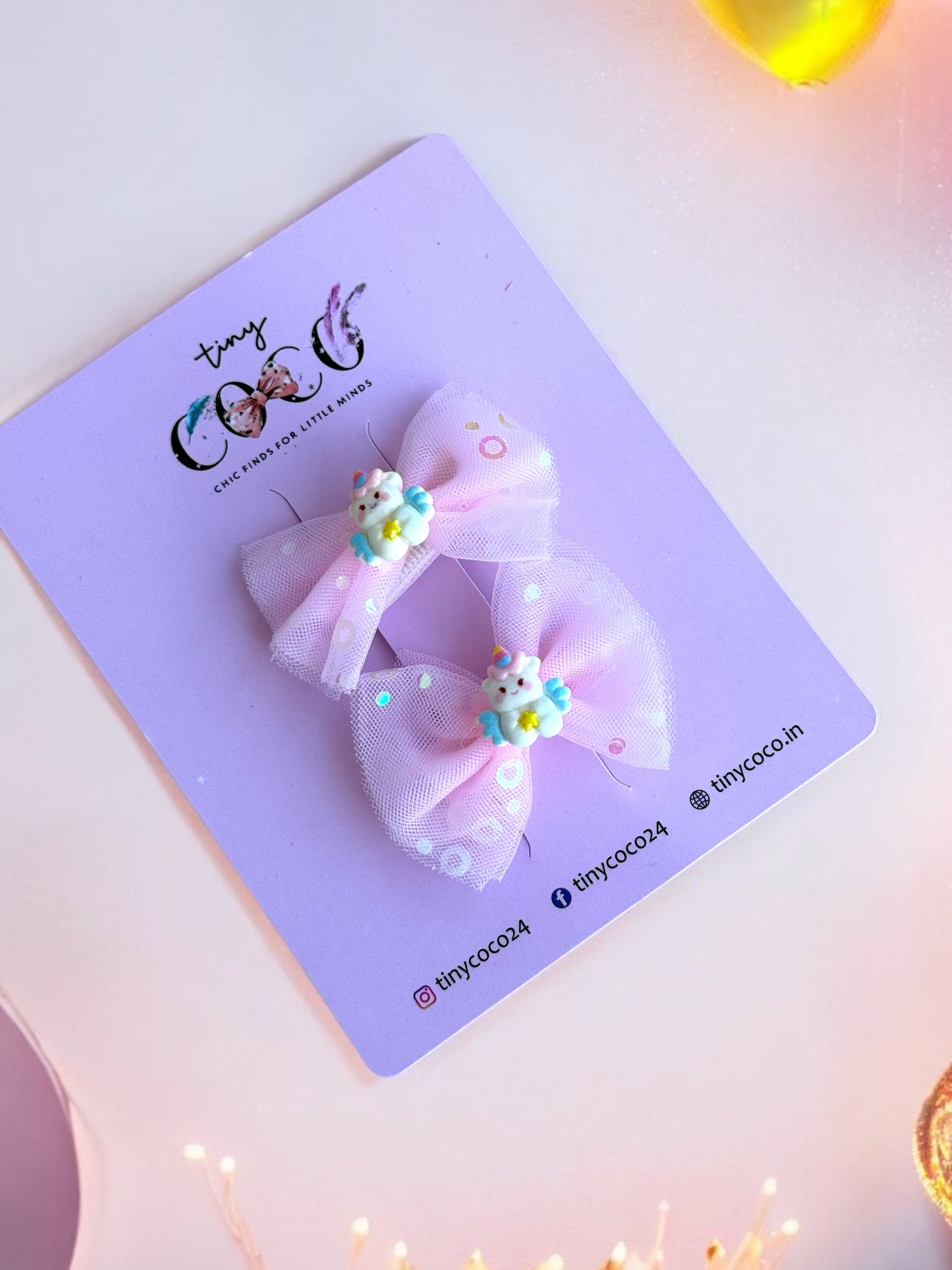 Soft Tulle Glitter Bow Clips for Kids