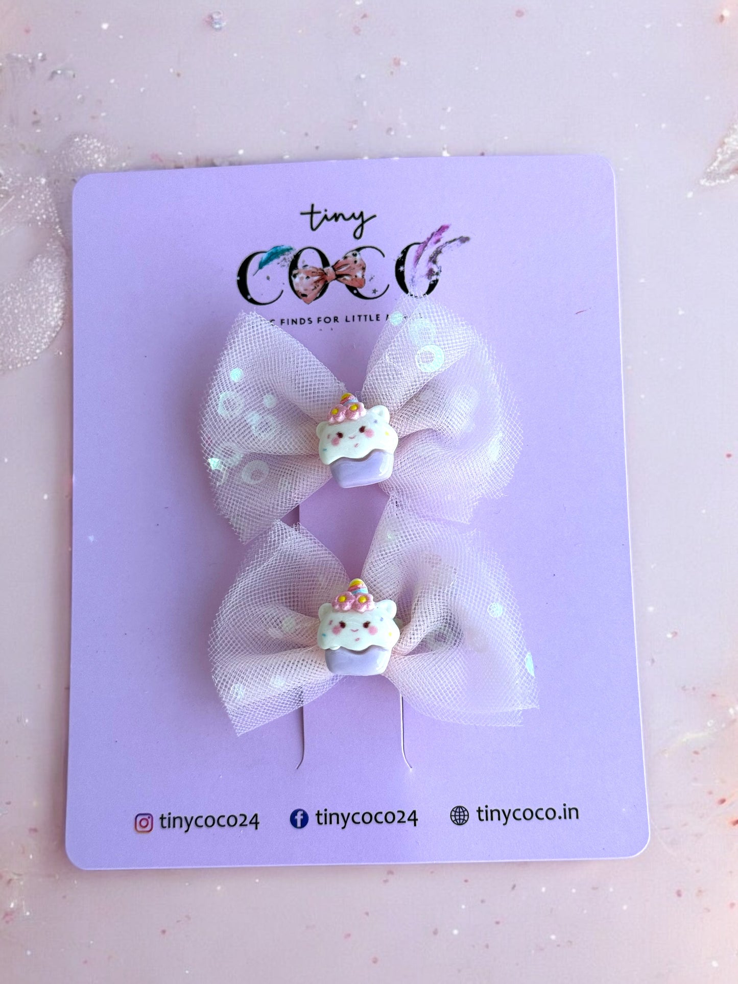 Soft Tulle Glitter Bow Clips for Kids