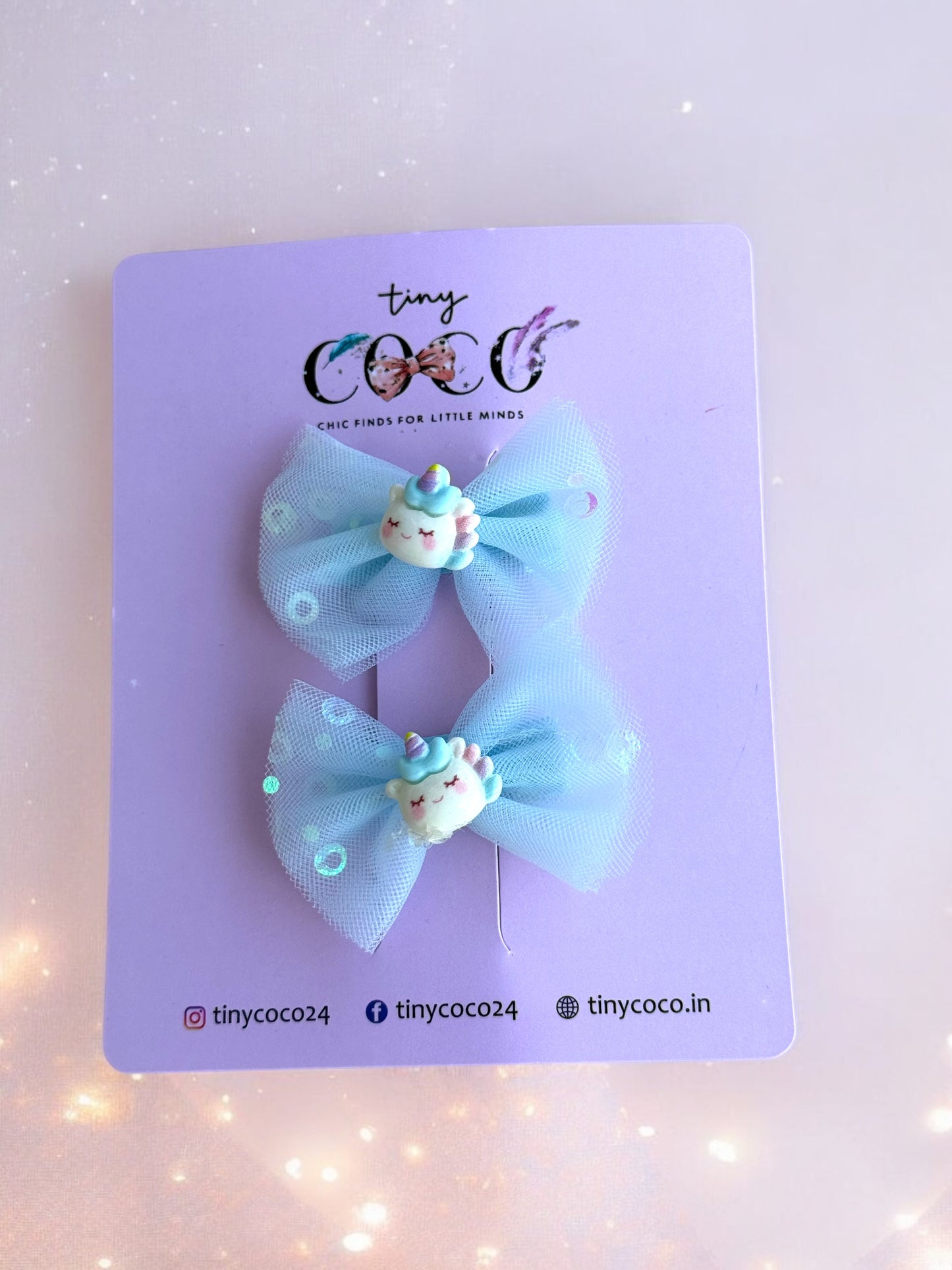 Soft Tulle Glitter Bow Clips for Kids