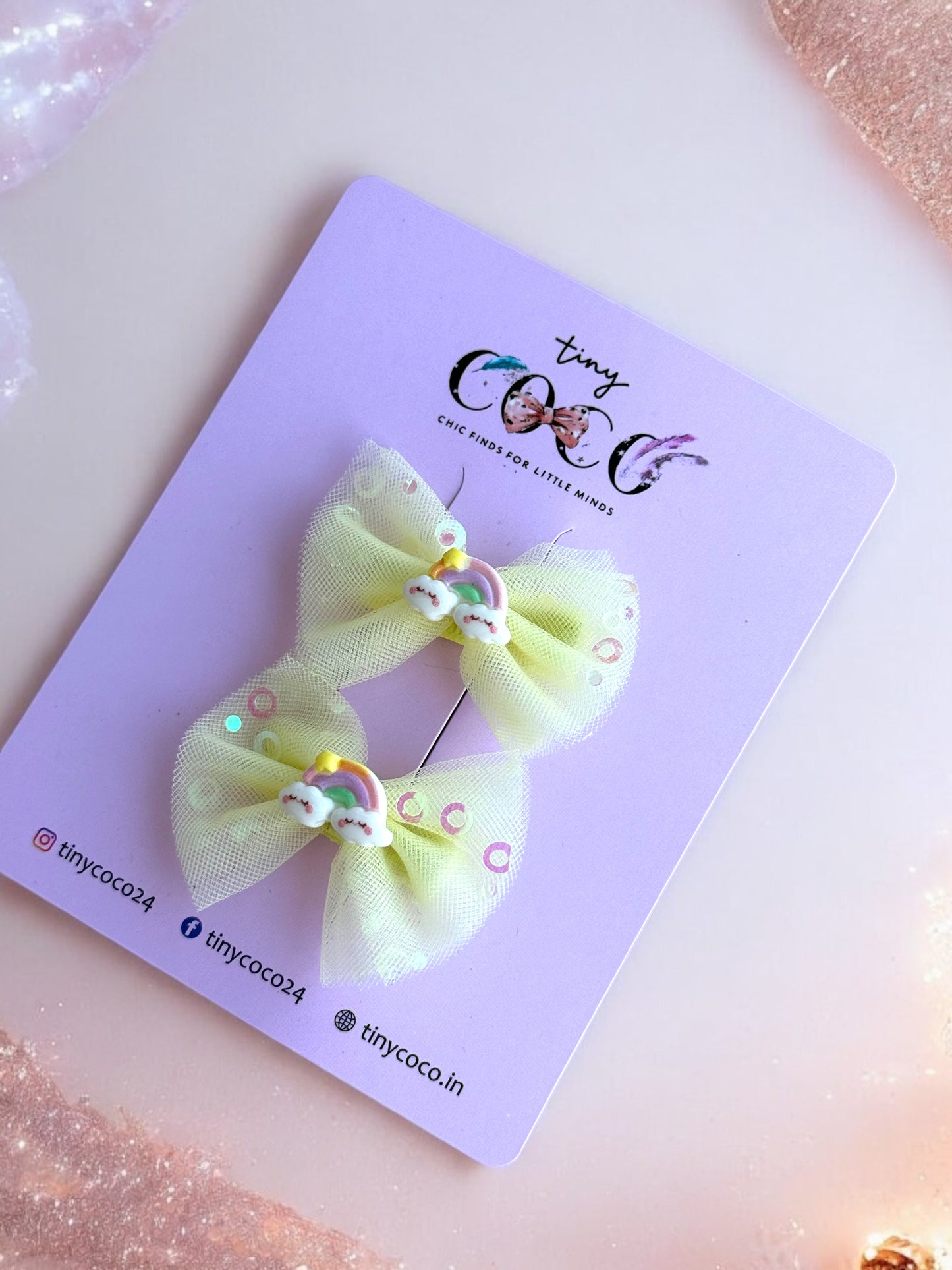 Soft Tulle Glitter Bow Clips for Kids