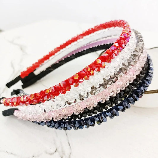 Sparkling Crystal Beaded Headbands