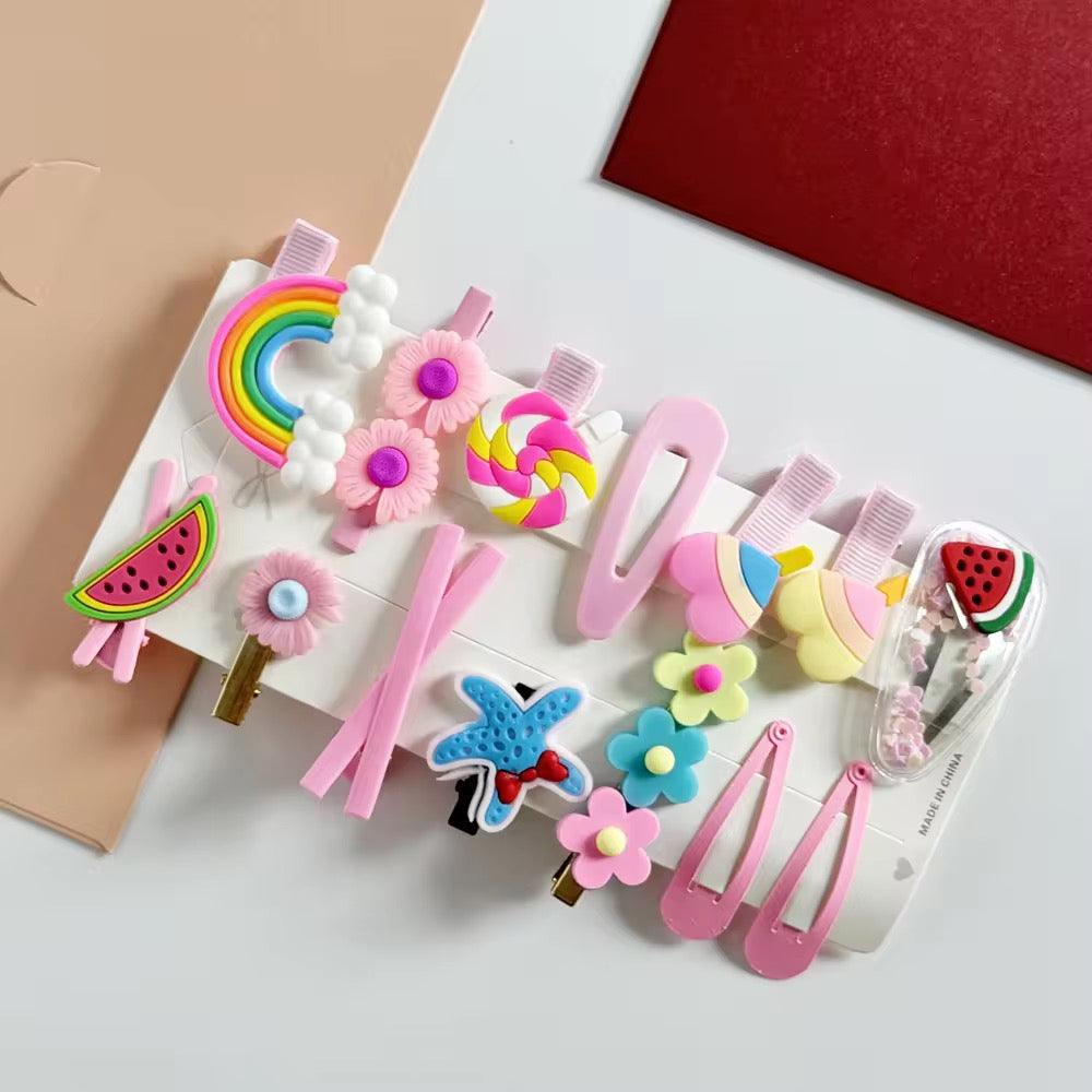 Playful Pals Hair Clip Set (Set of 14 clips)