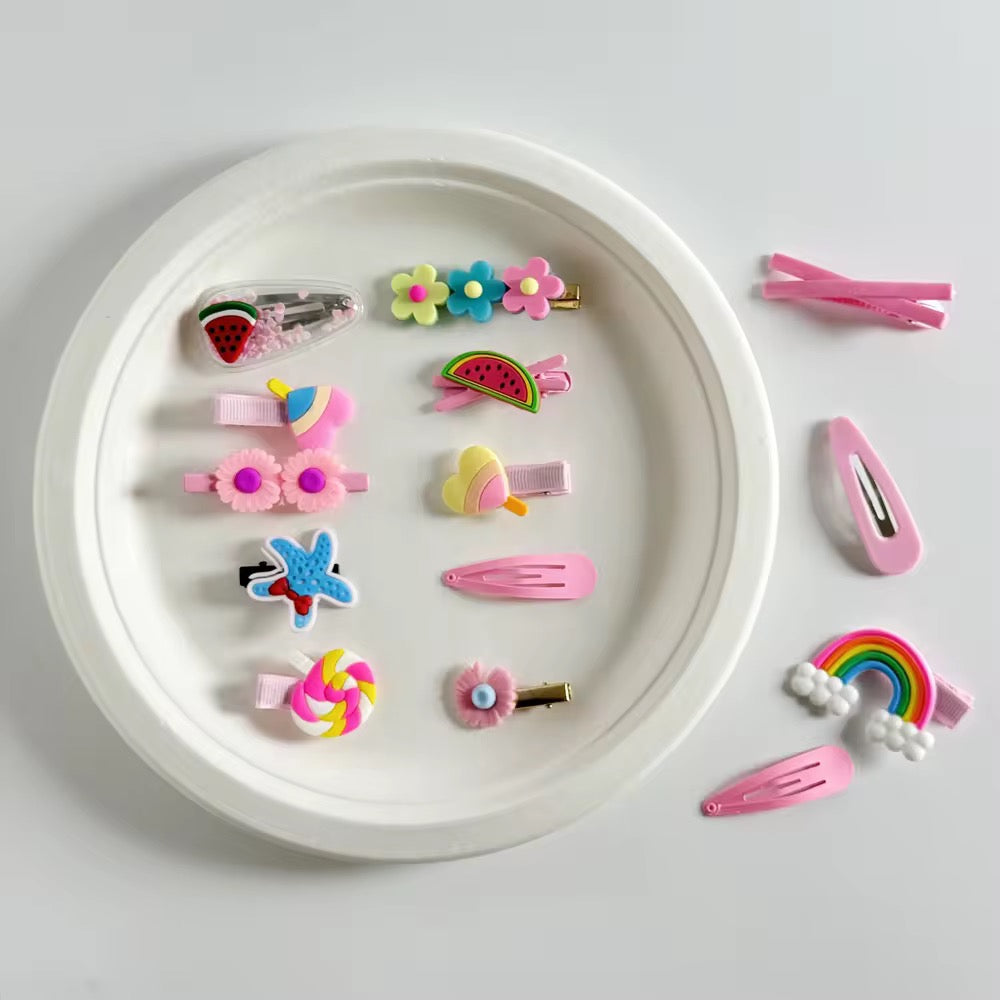 Playful Pals Hair Clip Set (Set of 14 clips)