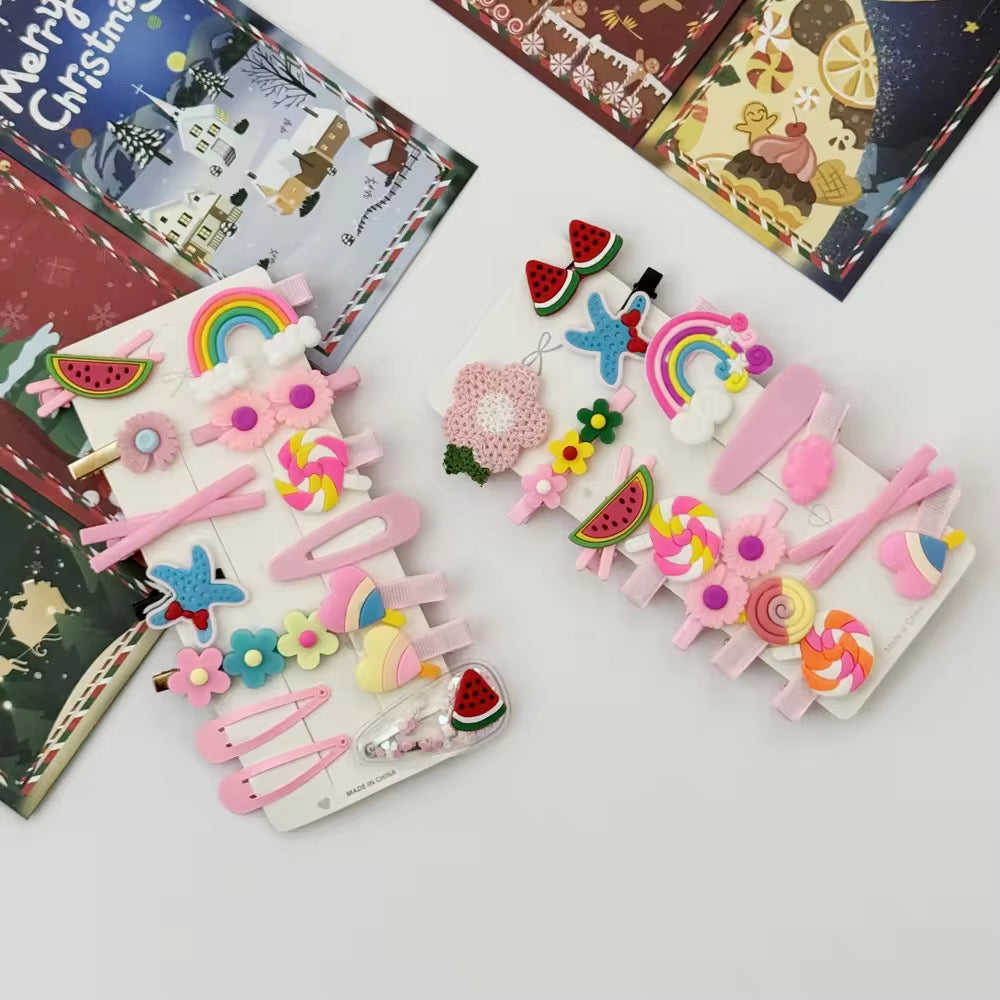 Playful Pals Hair Clip Set (Set of 14 clips)