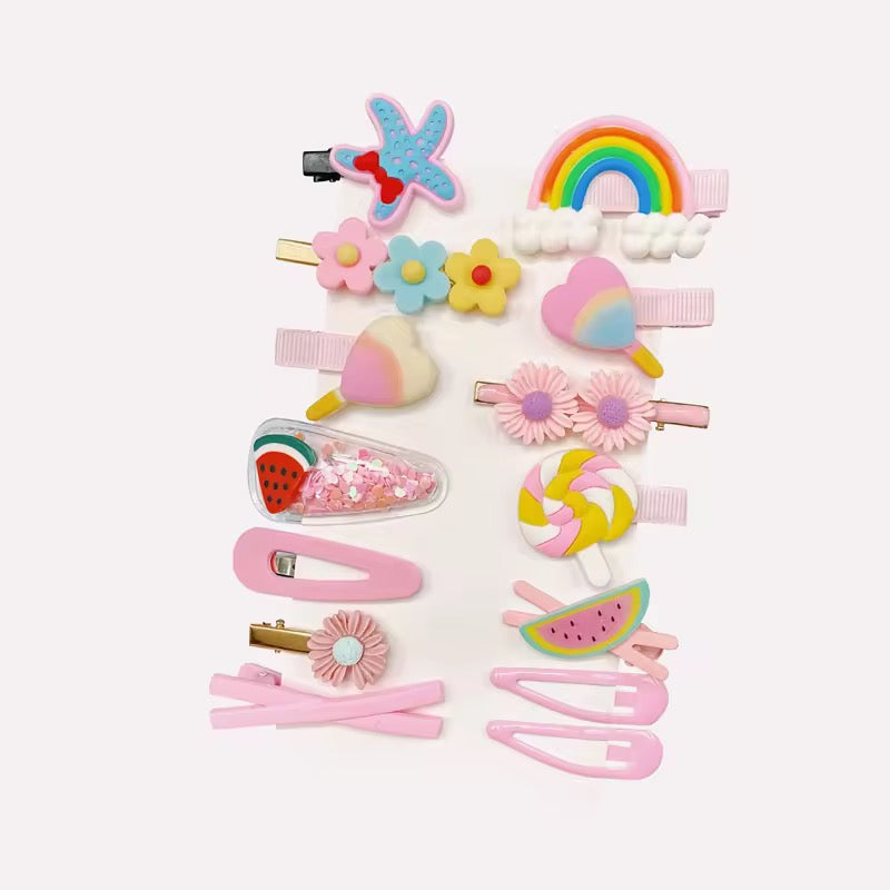 Playful Pals Hair Clip Set (Set of 14 clips)