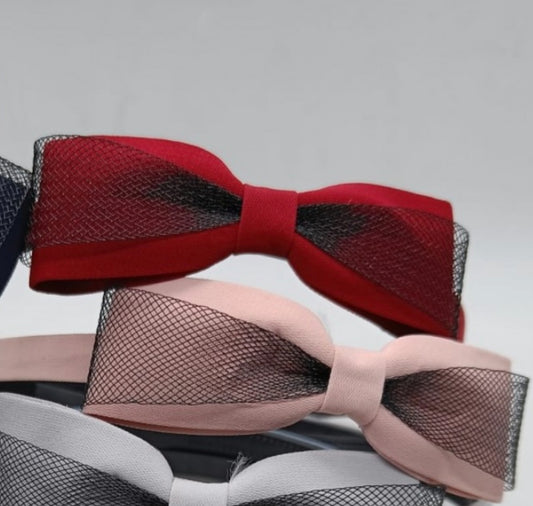 Playful Headbands with Dazzling Black Mesh Bow