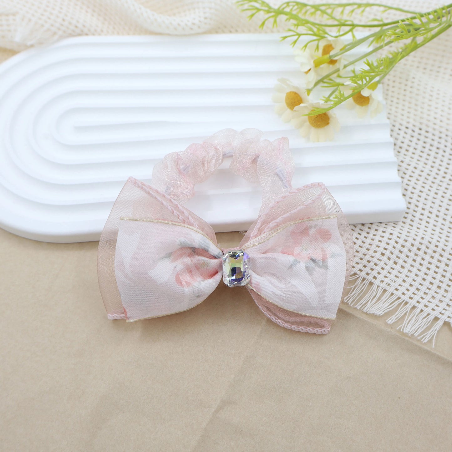 Floral Bow Hair Ties