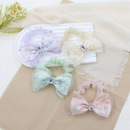 Floral Bow Hair Ties