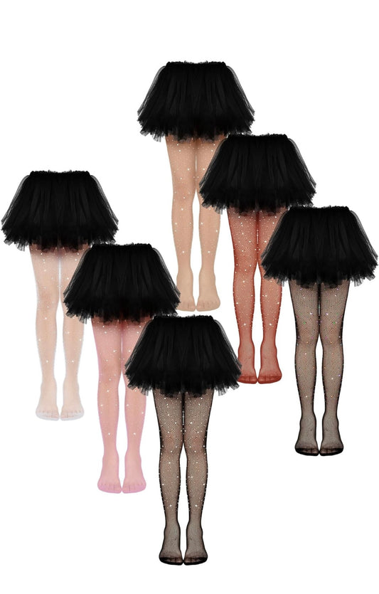 Sparkly Mesh Tights / Fishnet Stockings with Rhinestone (Light colors)