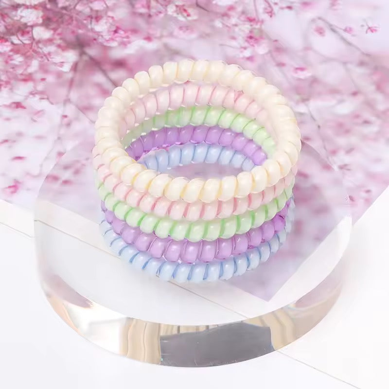 Cotton Candy Spiral Hair Ties (Pack of 5)