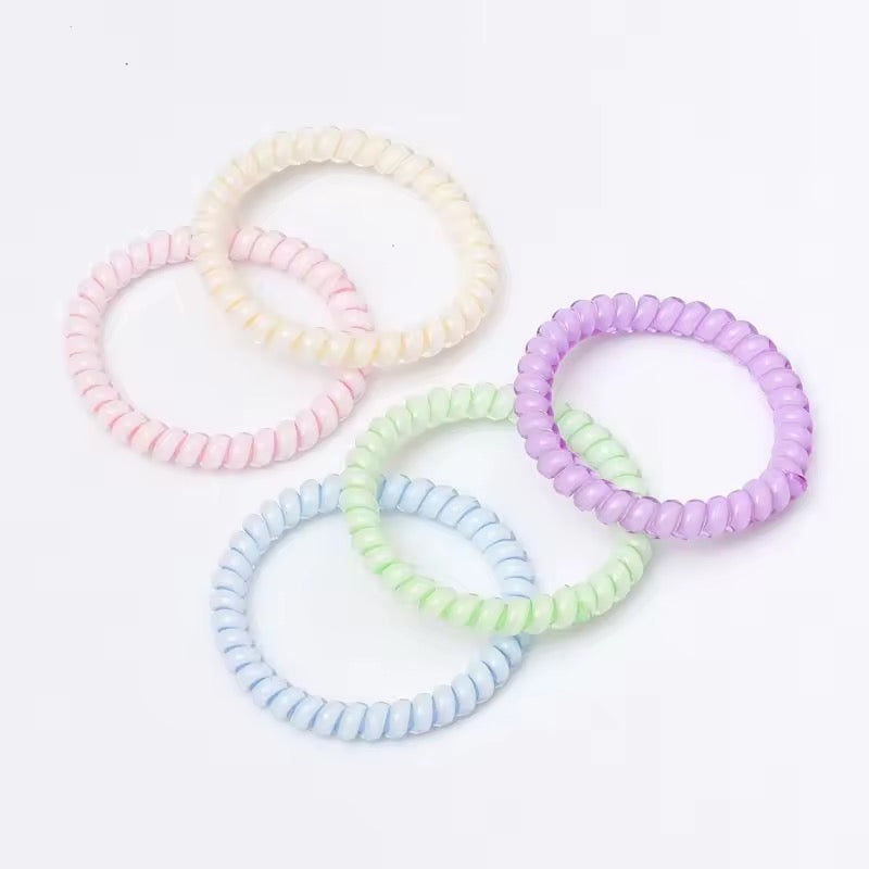 Cotton Candy Spiral Hair Ties (Pack of 5)