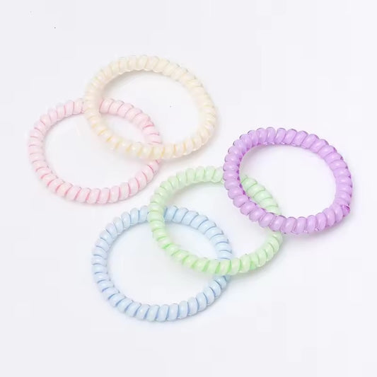 Cotton Candy Spiral Hair Ties (Pack of 5)