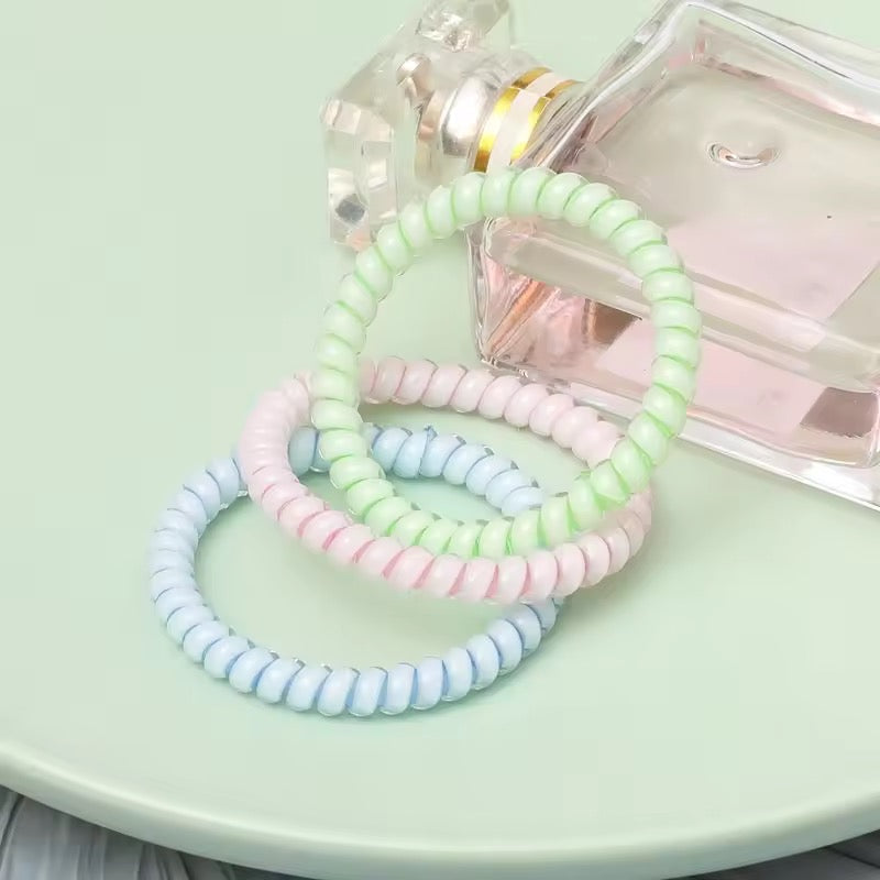 Cotton Candy Spiral Hair Ties (Pack of 5)