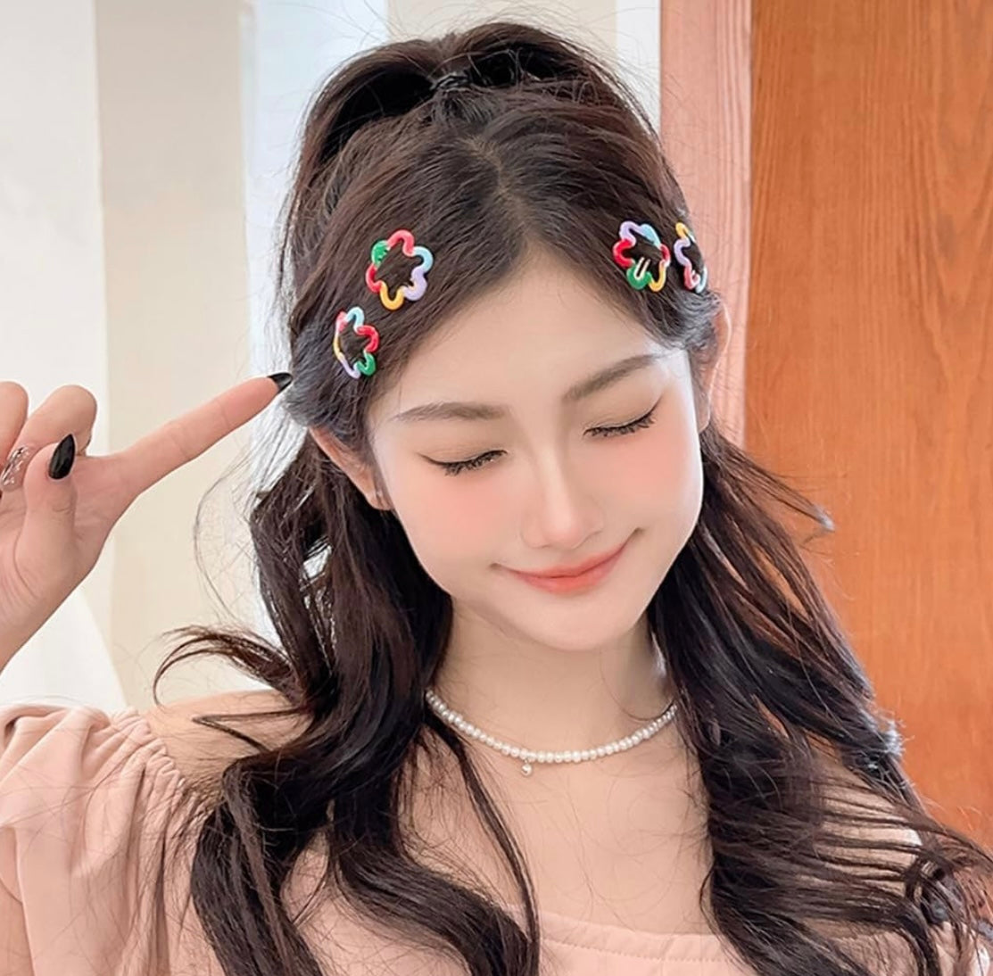 Colorful Flower Hairpins (Set of 5)