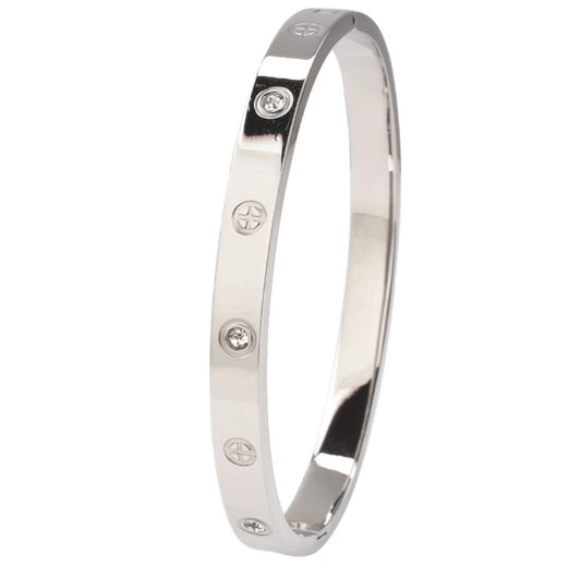 Shiny Surprise: Stainless Steel Bangle Bracelet for Kids