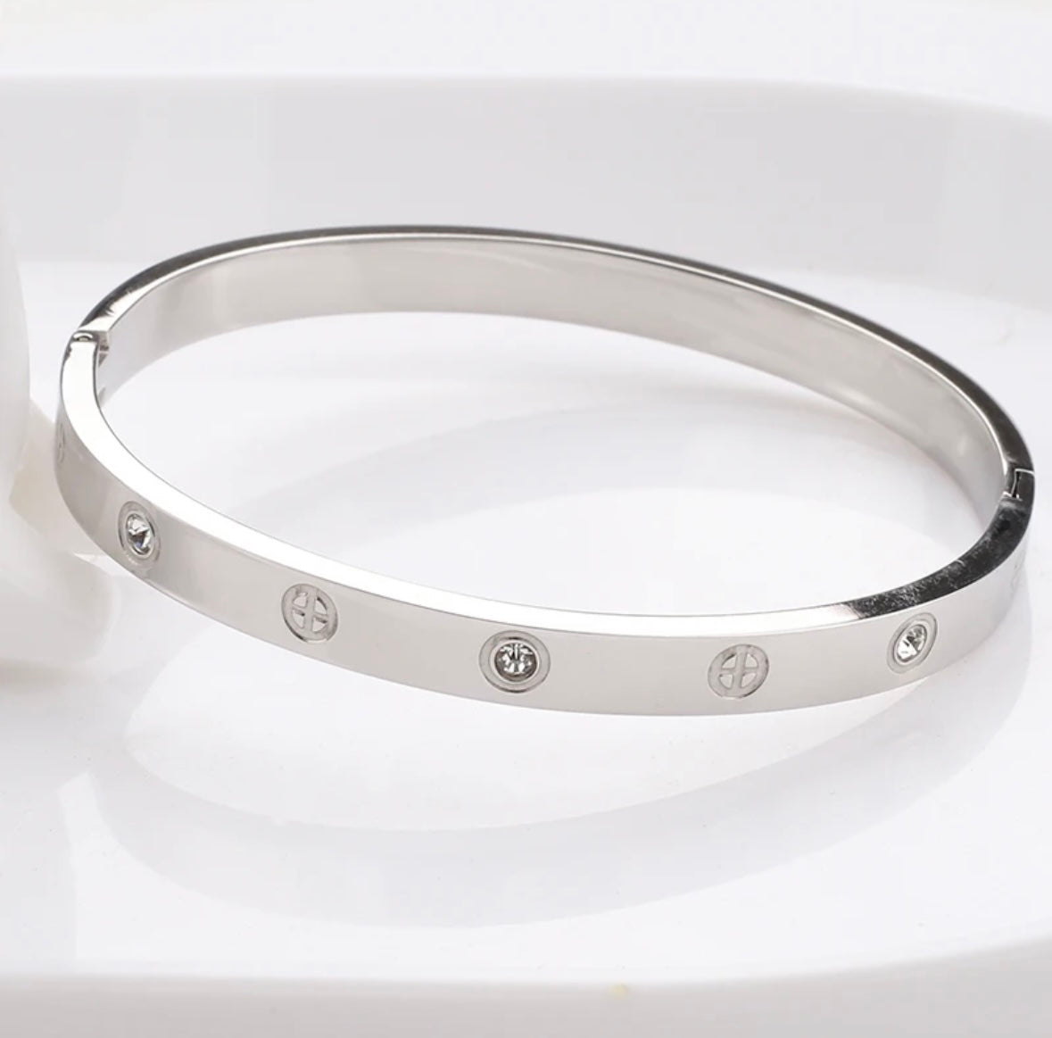 Shiny Surprise: Stainless Steel Bangle Bracelet for Kids