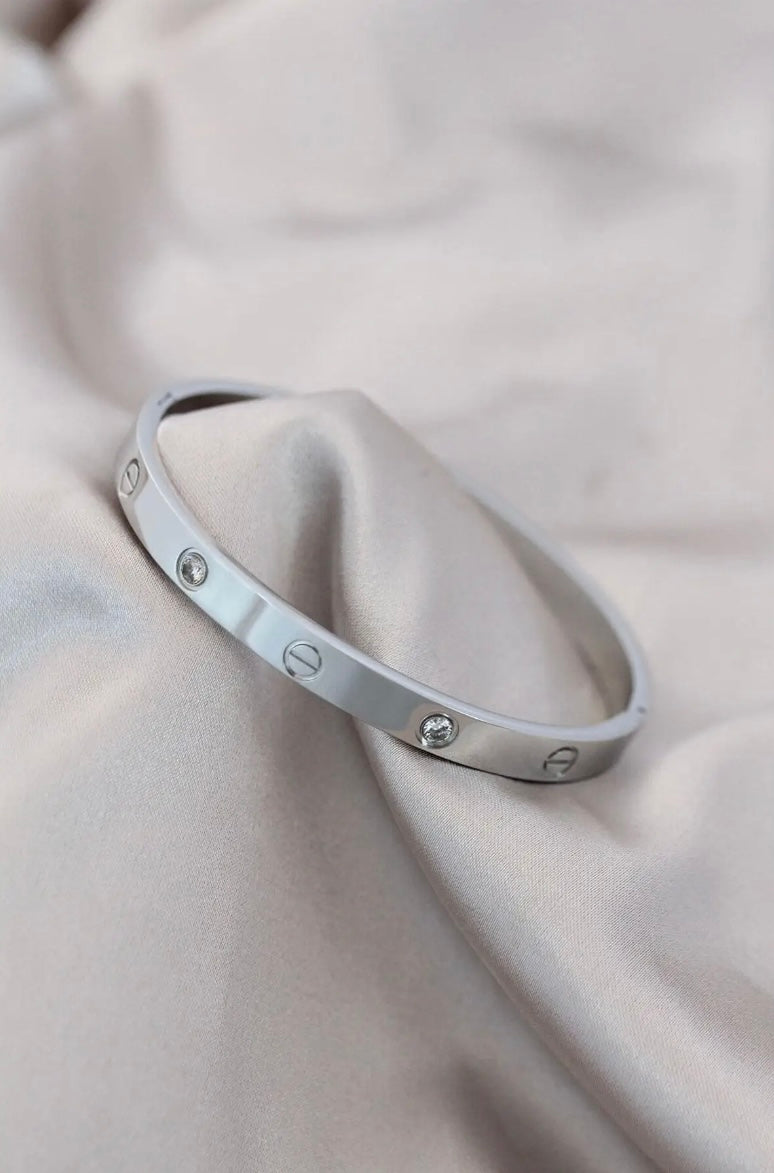 Shiny Surprise: Stainless Steel Bangle Bracelet for Kids