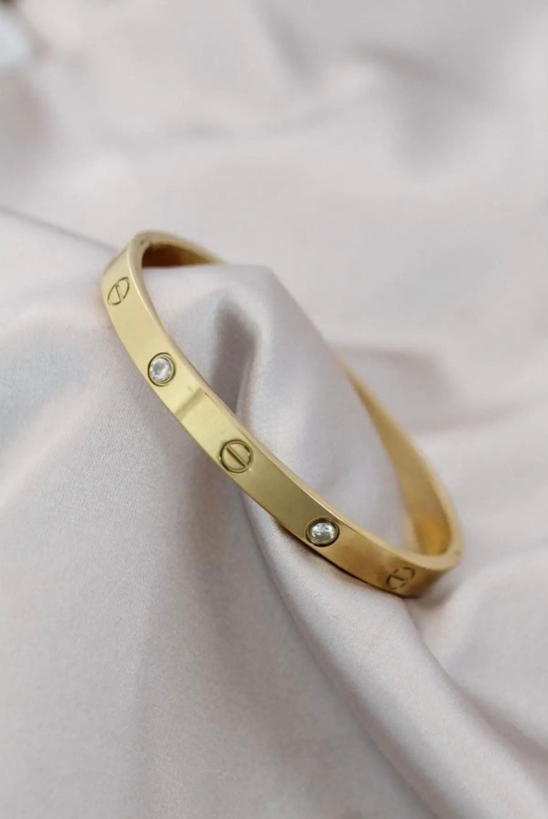 Shiny Surprise: Stainless Steel Bangle Bracelet for Kids